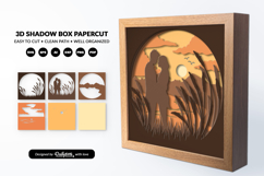 Romantic Couple Sunset Shadow Box SVG Product Image 2