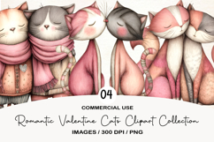 Romantic Valentine Cats Clipart Collection Product Image 1