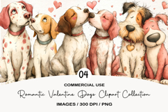 Romantic Valentine Dogs Clipart Collection Product Image 1