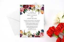 Romantic Watercolor Burgundy Floral Invitation Product Image 1