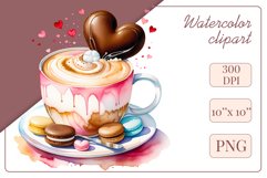 Explore stunning watercolor coffee cup art featuring delicate hearts, ideal for romantic occasions like weddings or heartfelt greetings. Perfect for adding warmth to cafe decor or crafting cozy designs. Find inspiration with our romantic coffee cliparts.