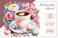 Explore stunning watercolor coffee cup art featuring delicate hearts, ideal for romantic occasions like weddings or heartfelt greetings. Perfect for adding warmth to cafe decor or crafting cozy designs. Find inspiration with our romantic coffee cliparts.