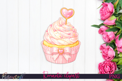 Romantic Heart Cupcake Clipart| Feminine Sublimation Product Image 1