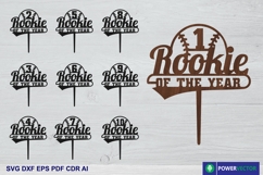 Rookie Year Cake Topper Laser File, Baseball Birthday SVG Product Image 2
