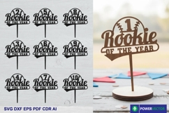 Rookie Year Cake Topper Laser File, Baseball Birthday SVG Product Image 1