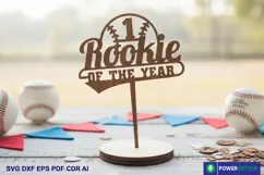Rookie of the Year SVG| 1st Birthday Cake Topper Laser File Product Image 1