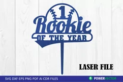 Rookie of the Year SVG| 1st Birthday Cake Topper Laser File Product Image 3