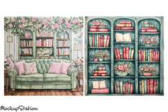 Vintage Library Room House Junk Journal Page | Decoupage JPG Product Image 2