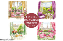 Vintage Room House Junk Journal Page | Decoupage JPG Product Image 1