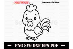 Cute Baby Rooster Doodle Design SVG PNG DXF EPS PDF Product Image 1