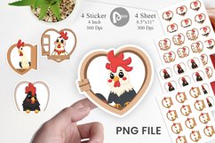 Sticker Heart Rooster Product Image 1