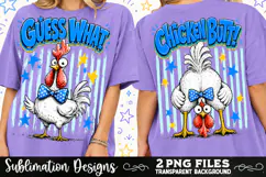 Guess What Chicken Butt PNG , Funny Preppy Sublimation Product Image 1