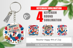 Keychain Happy 4th of July Rooster Product Image 1
