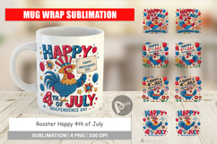 Mug Wrap Happy 4th of July Rooster Product Image 1