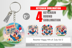 Keychain Happy 4th of July Rooster Product Image 1