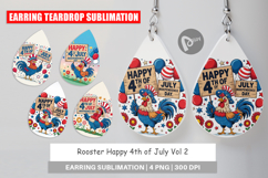 Earring Happy 4th of July Rooster Product Image 1