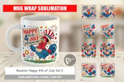 Mug Wrap Happy 4th of July Rooster Product Image 1