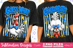 Guess What Chicken Butt PNG , Funny Preppy Sublimation Product Image 2