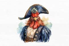 Rooster Pirate Watercolor Sublimation clipart Product Image 7