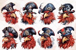 Rooster Pirate Watercolor Sublimation Clipart Product Image 2