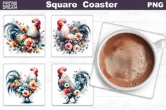 Farm Animals Square Coaster | Animals Flowers Coaster Product Image 12