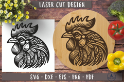 Rooster svg Laser engraved Cutting board