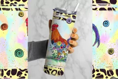 Rooster Tumbler Wrap , Chicks Png, Farm Animals Png, Spring Tumbler Wrap