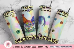 Rooster Tumbler Wrap , Chicks Png, Farm Animals Png, Spring Tumbler Wrap