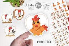 Sticker Heart Rooster Product Image 1