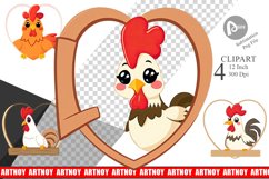 Clipart Heart Rooster Product Image 1