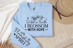 Rooted In Faith I Blossom Sleeve SVG, Christian SVG Design Product Image 2