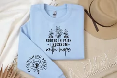 Rooted in Faith I Blossom with Hope Sleeve SVG Product Image 2