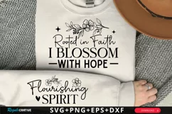 Rooted In Faith I Blossom Sleeve SVG, Christian SVG Design Product Image 1