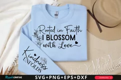 Rooted in Faith I Blossom Sleeve SVG, Christian SVG Design Product Image 1