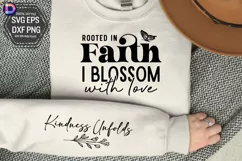 Rooted in Faith, I Blossom with Love Sleeve SVG Product Image 1