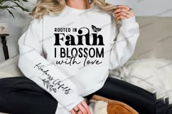 Rooted in Faith, I Blossom with Love Sleeve SVG Product Image 2