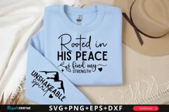 Rooted In His Peace Sleeve SVG, Christian SVG Design Product Image 1
