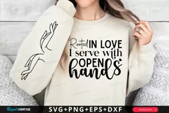 Rooted In Love I Serve Sleeve SVG, Christian SVG Design Product Image 1