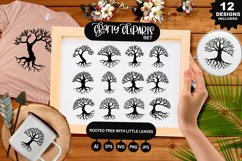 Rooted Tree With Little Leaves Clipart Set Product Image 1