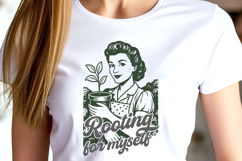Rooting for Myself SVG Positive Gardening Quote Retro Woman Product Image 2