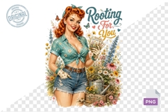Rooting For You Cute Gardening Girl PNG Sublimation Product Image 1