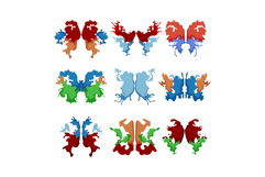 Rorschach inkblot test displaying psychological perception p Product Image 1