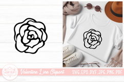 Rose Flower Outline SVG Element For Valentines Day Clipart Product Image 1