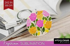 Rose Modern Floral Keychain PNG Sping Flower Keychain Product Image 1