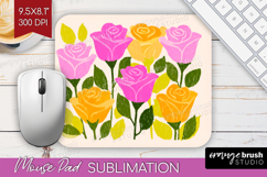 Rose Modern Floral Mouse Pad Sublimation Sping Flower Product Image 1
