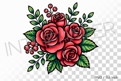 Felt tip pen marker drawing Rose PNG flower clipart Product Image 1