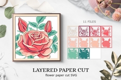 BUNDLE Flowers paper cut / Roses shadow box Product Image 6