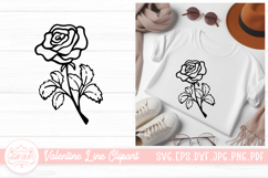 Rose Outline SVG Element For Valentines Day Clipart Product Image 1