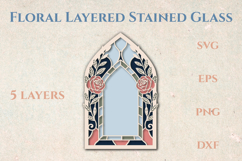 Rose Frame Stained glass - 5 SVG layers Product Image 1