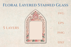 Rose Border Stained glass - 5 SVG layers Product Image 1